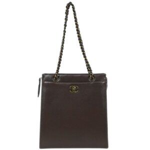 Chanel Brown Calfskin Shoulder Tote Bag 116019